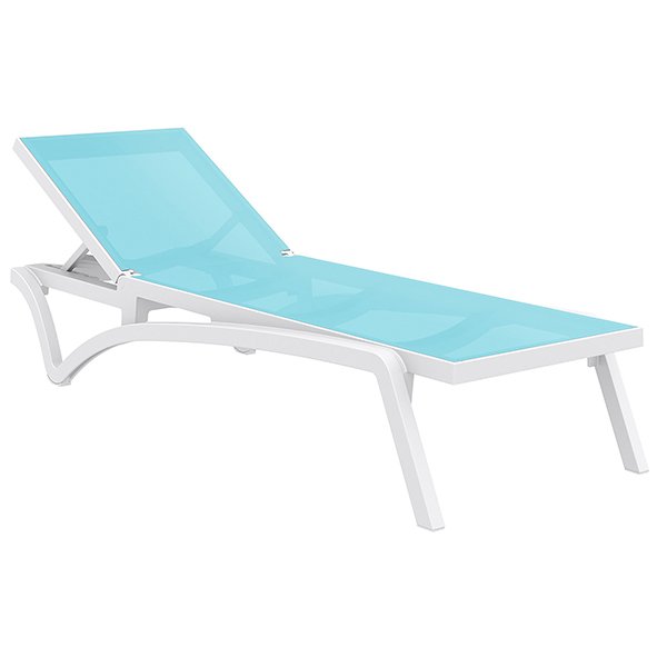 Siesta Pacific Commercial Grade Sun Lounger - Turquoise + White