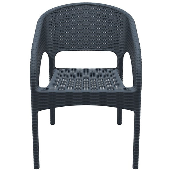 Siesta Panama Commercial Grade Resin Wicker Indoor Outdoor Dining Armchair - Anthracite