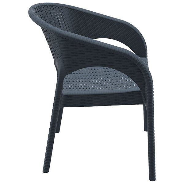 Siesta Panama Commercial Grade Resin Wicker Indoor Outdoor Dining Armchair - Anthracite