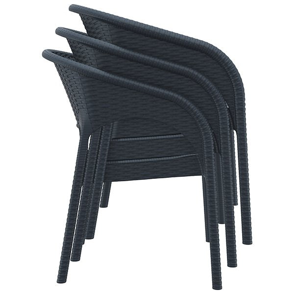 Siesta Panama Commercial Grade Resin Wicker Indoor Outdoor Dining Armchair - Anthracite