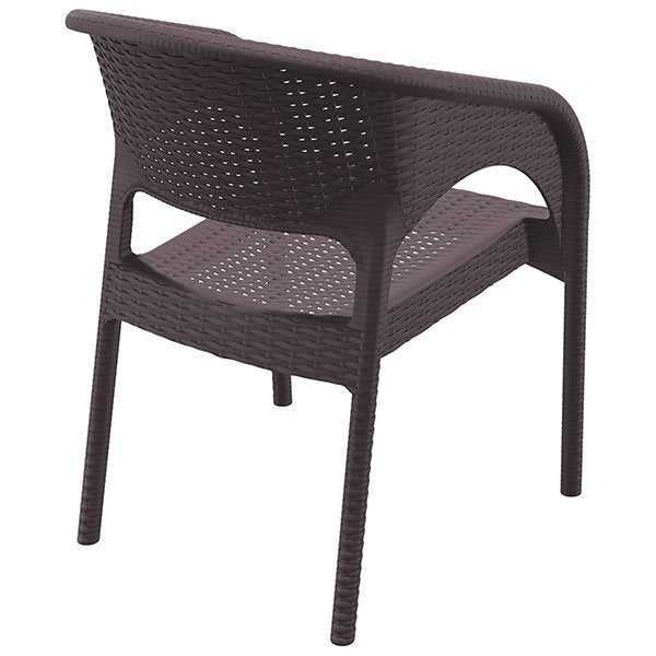 Siesta Panama Commercial Grade Resin Wicker Indoor Outdoor Dining Armchair - Chocolate