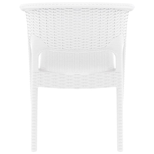 Siesta Panama Commercial Grade Resin Wicker Indoor Outdoor Dining Armchair - White