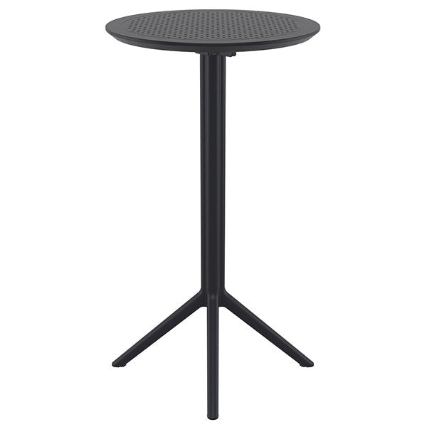 Siesta Sky 60cm Commercial Grade Indoor Outdoor Round Folding Bar Table - Black