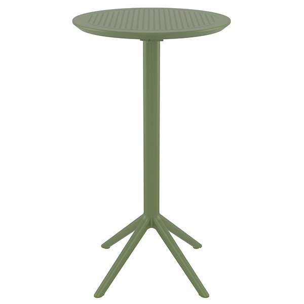 Siesta Sky 60cm Commercial Grade Indoor Outdoor Round Folding Bar Table - Olive Green