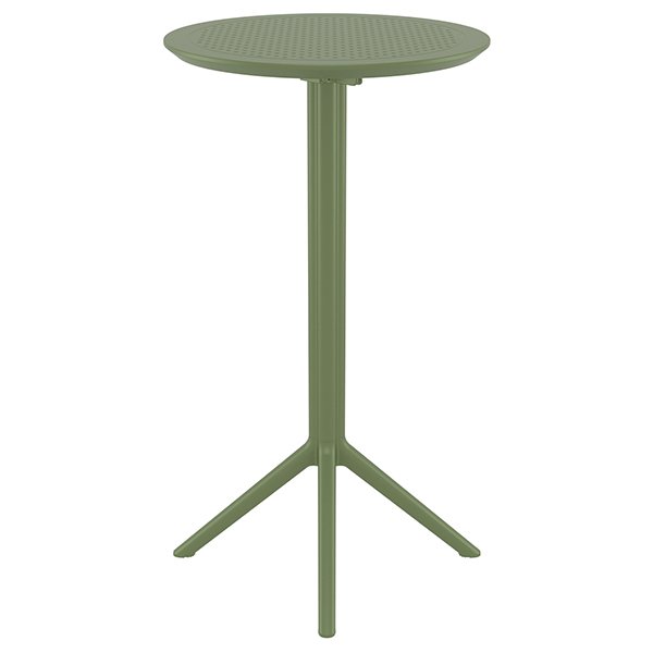 Siesta Sky 60cm Commercial Grade Indoor Outdoor Round Folding Bar Table - Olive Green