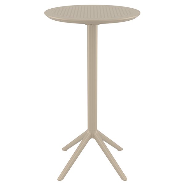 Siesta Sky 60cm Commercial Grade Indoor Outdoor Round Folding Bar Table - Taupe