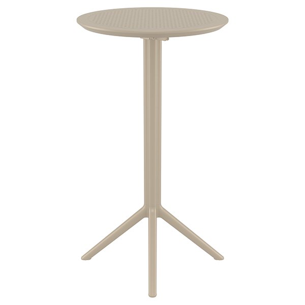 Siesta Sky 60cm Commercial Grade Indoor Outdoor Round Folding Bar Table - Taupe