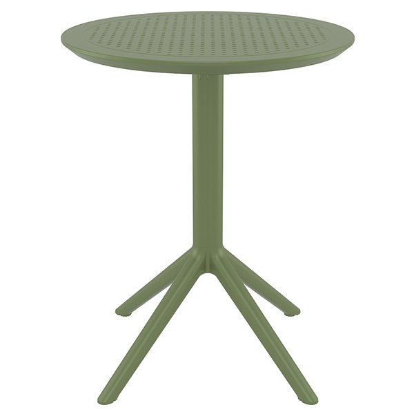 Siesta Sky Commercial Grade 60cm Indoor Outdoor Round Folding Dining Table - Olive Green