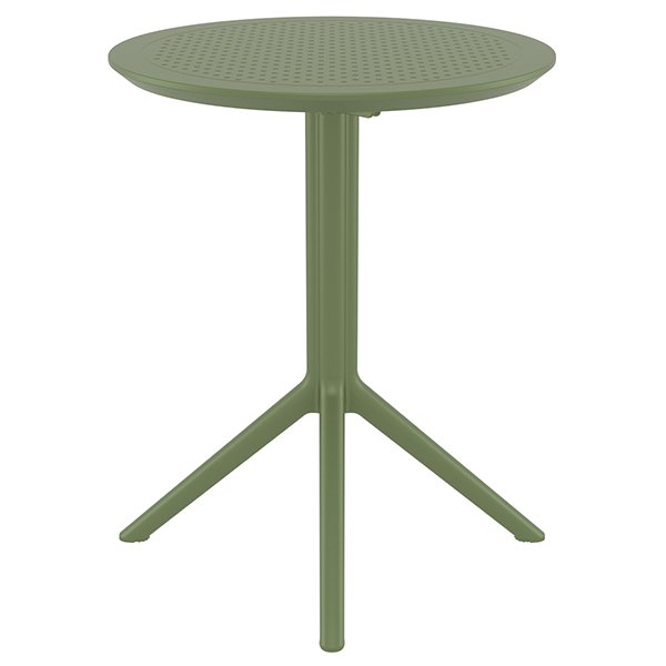 Siesta Sky Commercial Grade 60cm Indoor Outdoor Round Folding Dining Table - Olive Green