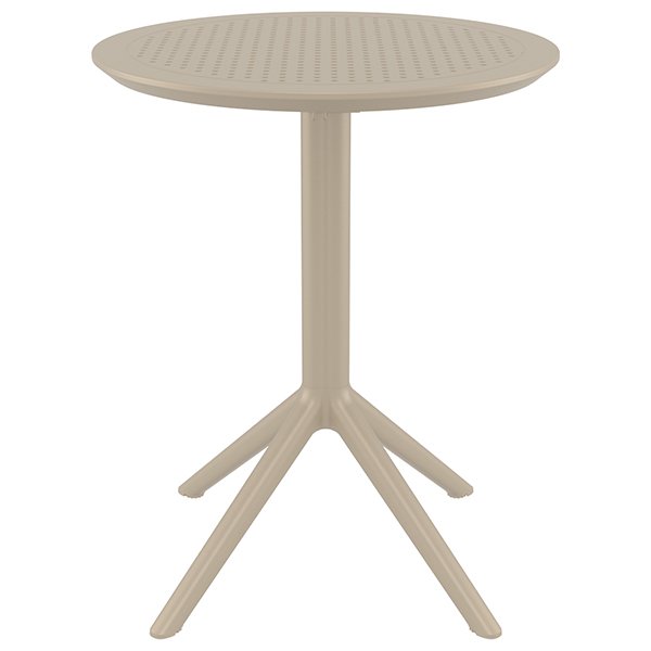 Siesta Sky Commercial Grade 60cm Indoor Outdoor Round Folding Dining Table - Taupe