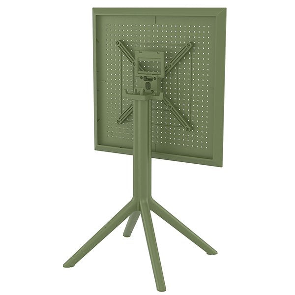 Siesta Sky Commercial Grade Indoor Outdoor Square Folding Dining Table 60cm - Olive Green