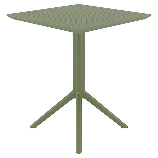 Siesta Sky Commercial Grade Indoor Outdoor Square Folding Dining Table 60cm - Olive Green