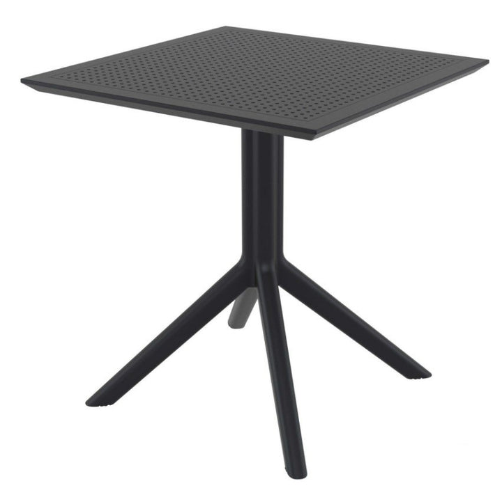 Siesta Sky Commercial Grade Indoor Outdoor Square Dining Table 70cm - Black