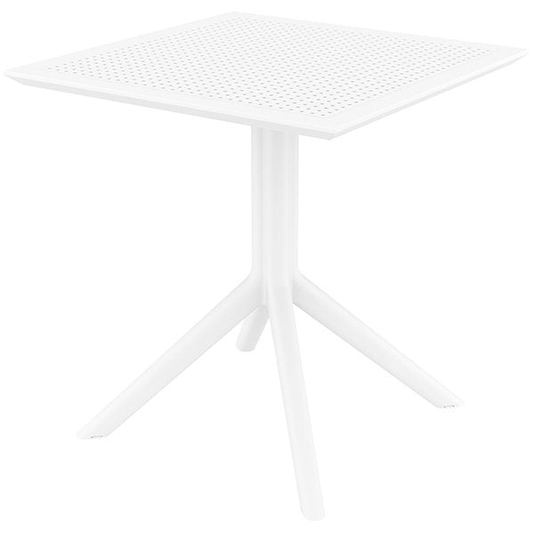 Siesta Sky Commercial Grade Indoor Outdoor Square Dining Table 70cm - White