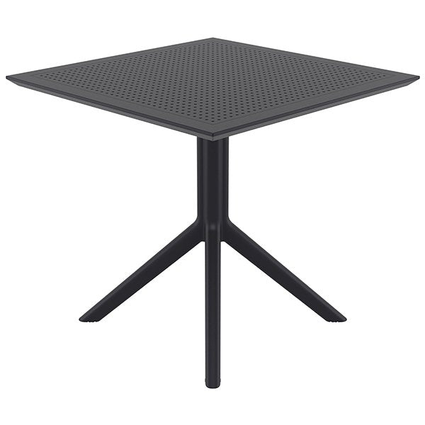 Siesta Sky Commercial Grade Indoor Outdoor Square Dining Table 80cm - Black