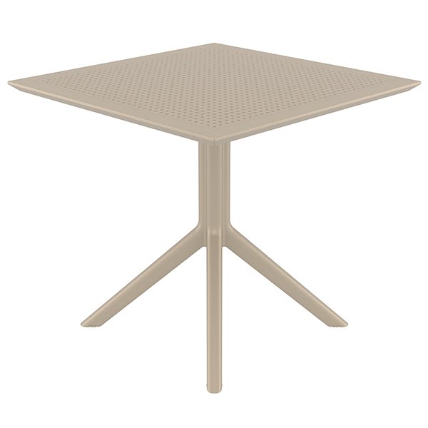 Siesta Sky Commercial Grade Indoor Outdoor Square Dining Table 80cm - Taupe