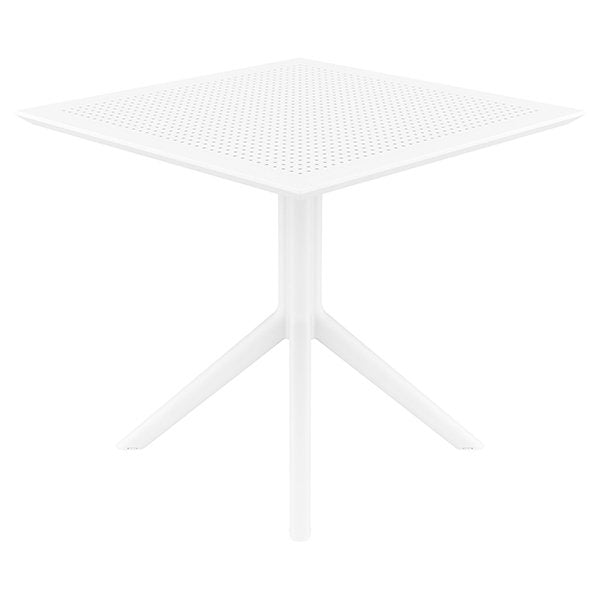 Siesta Sky Commercial Grade Indoor Outdoor Square Dining Table 80cm - White