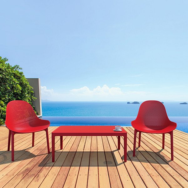 Siesta Sky Commercial Grade Indoor Outdoor Coffee Table 100cm - Red