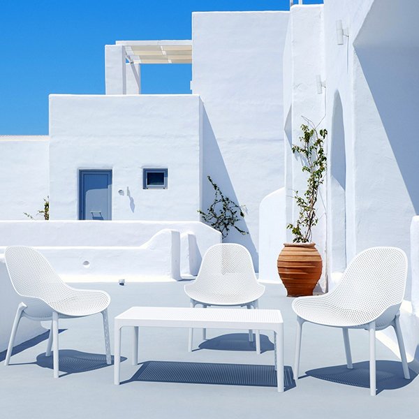 Siesta Sky Commercial Grade Indoor Outdoor Coffee Table 100cm - White