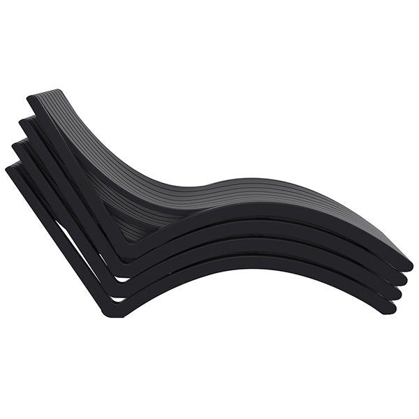 Siesta Slim Commercial Grade Sun Lounger - Black