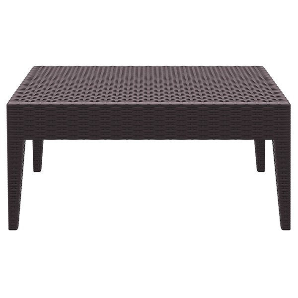 Siesta Tequila Commercial Grade Resin Wicker Outdoor Coffee Table - Chocolate