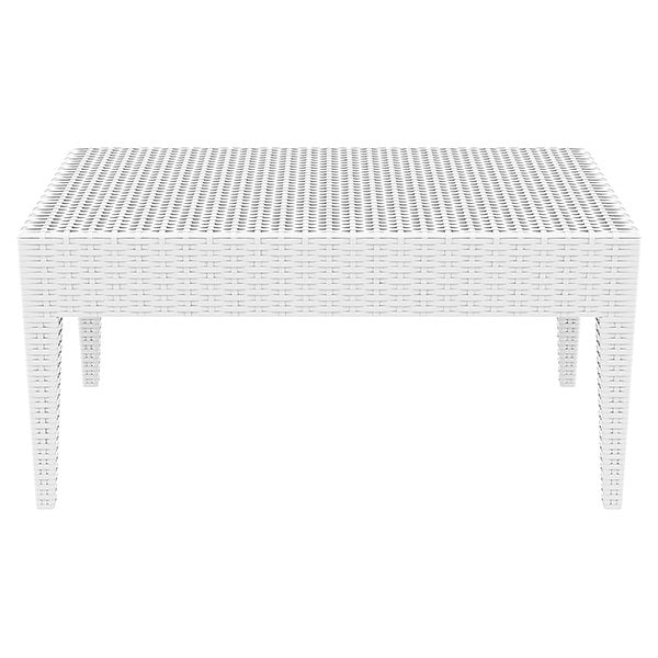 Siesta Tequila Commercial Grade Resin Wicker Outdoor Coffee Table - White