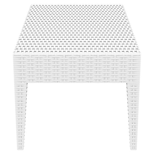 Siesta Tequila Commercial Grade Resin Wicker Outdoor Coffee Table - White