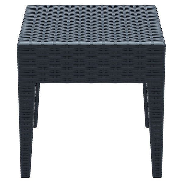 Siesta Tequila Commercial Grade Resin Wicker Outdoor Side Table - Anthracite