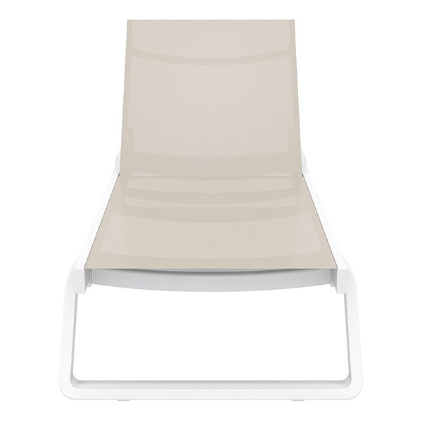 Siesta Tropic Commercial Grade Sun Lounger - Taupe & White