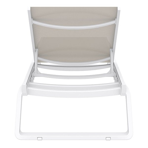 Siesta Tropic Commercial Grade Sun Lounger - Taupe & White