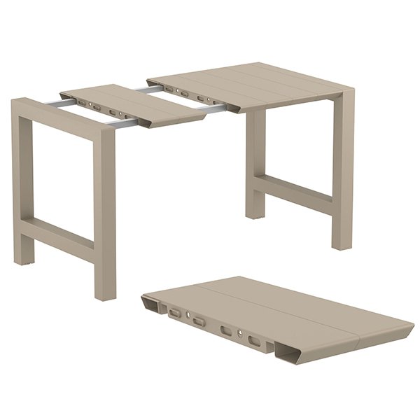 Siesta Vegas Commercial Grade Outdoor Extendible Bar Table 100-140cm - Taupe