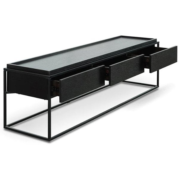 Silva 150cm Wooden TV Entertainment Unit - Full Black