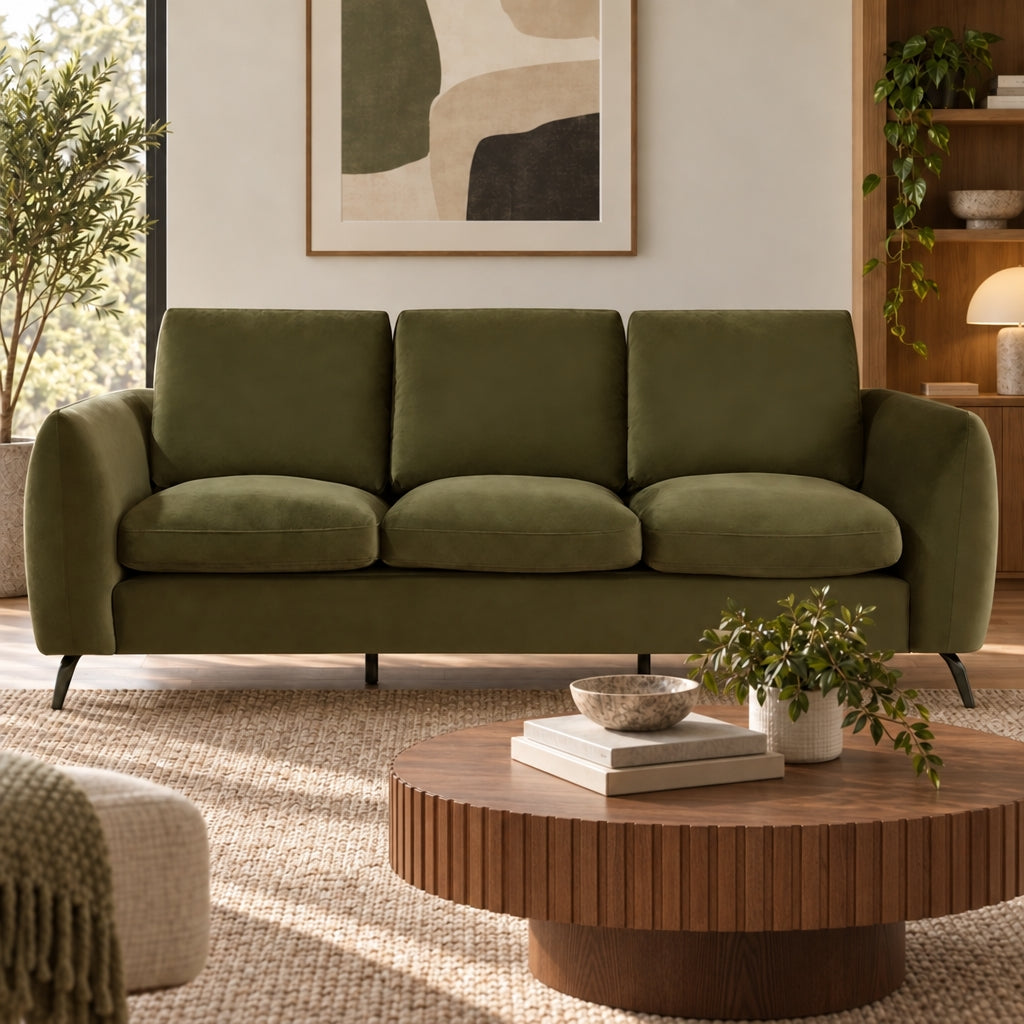 Singleton 3 Seater Sofa - Moss