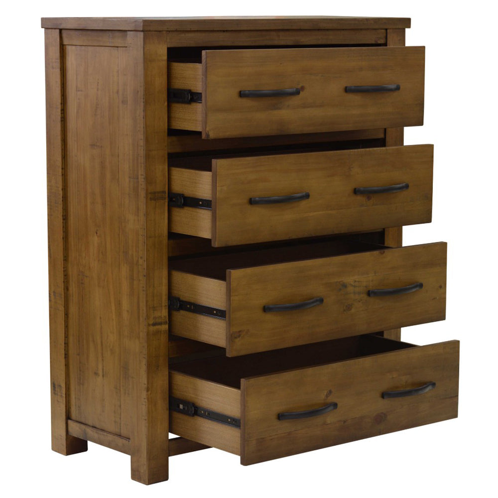 Sneedville Solid Timber 4 Drawer Tallboy