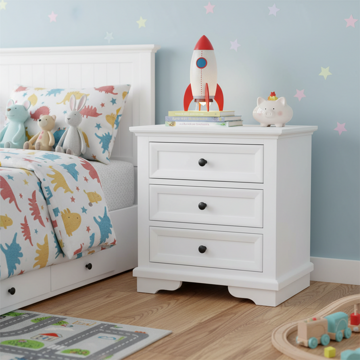 Snowden White Timber Bedside