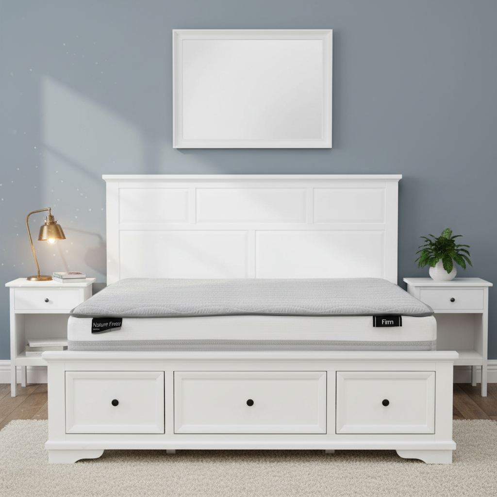 Snowden White Timber King Storage Bed