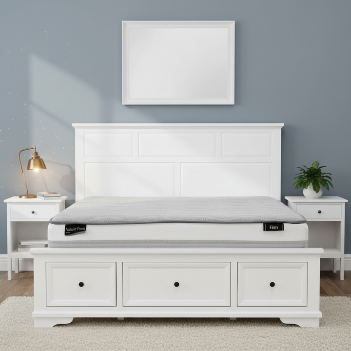 Snowden White Timber King Storage Bed
