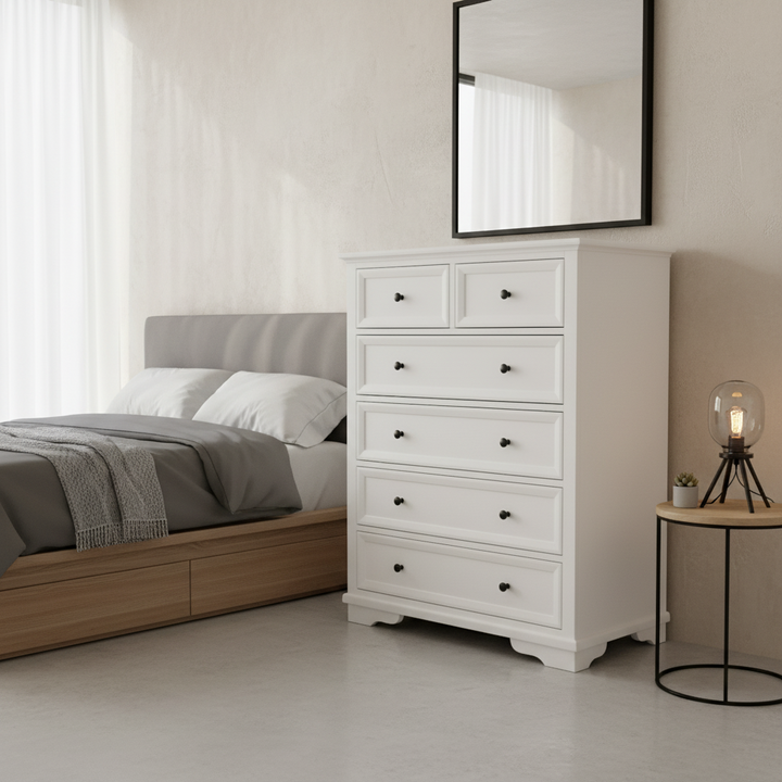 Snowden White Timber Tallboy