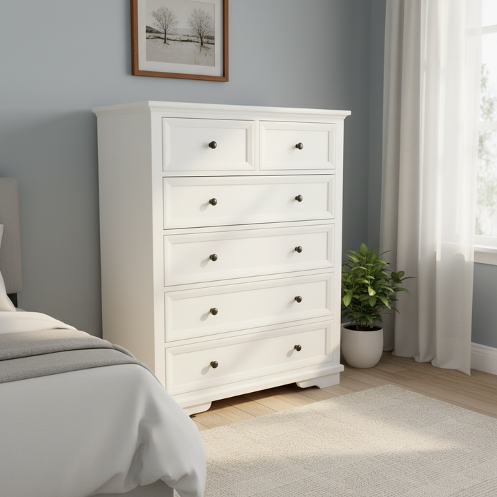 Snowden White Timber Tallboy