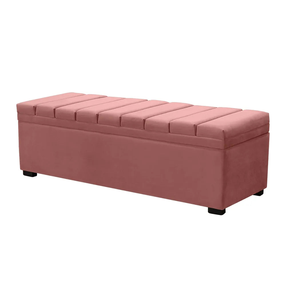 Soho Storage Bench Ottoman - Dusty Rose Velvet
