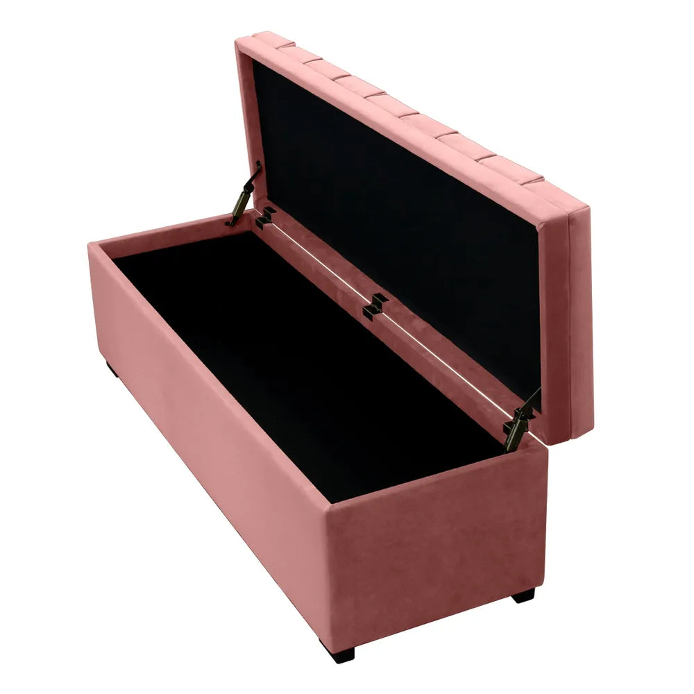 Soho Storage Bench Ottoman - Dusty Rose Velvet