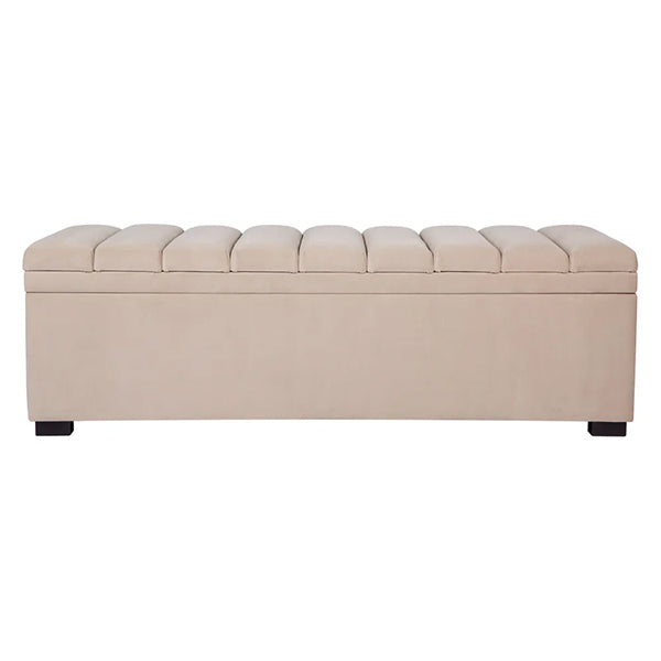 Soho Storage Bench Ottoman - Nude Velvet