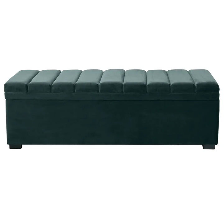 Soho Storage Bench Ottoman - Teal Velvet