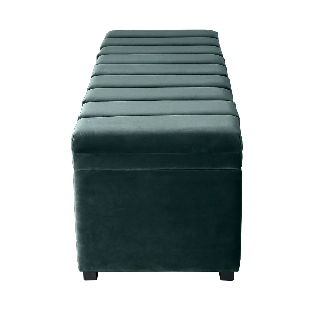 Soho Storage Bench Ottoman - Teal Velvet