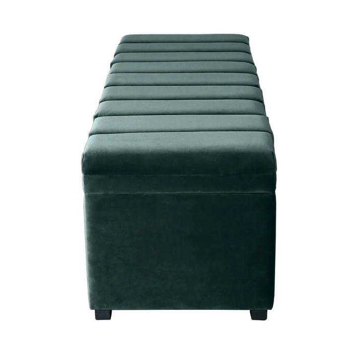 Soho Storage Bench Ottoman - Teal Velvet