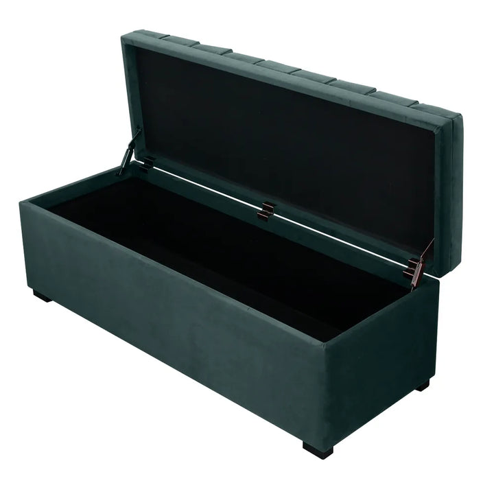 Soho Storage Bench Ottoman - Teal Velvet