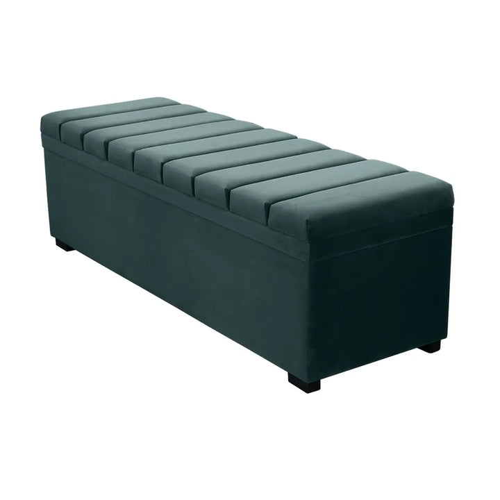 Soho Storage Bench Ottoman - Teal Velvet
