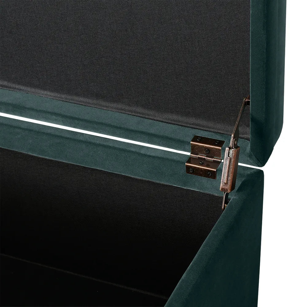 Soho Storage Bench Ottoman - Teal Velvet