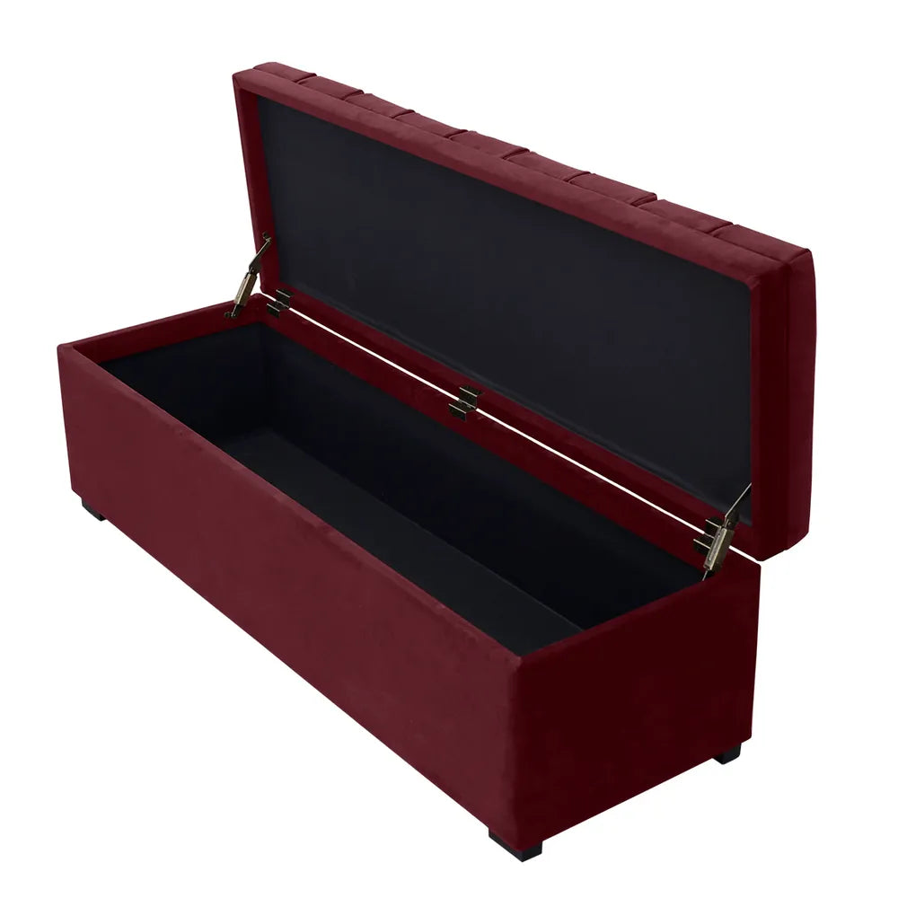 Soho Storage Bench Ottoman - Wine