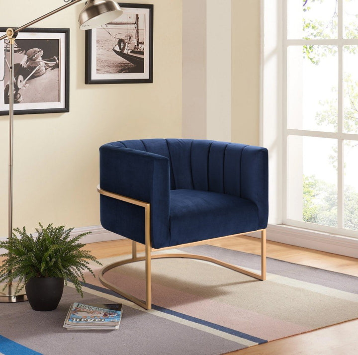 Solana Velvet Armchair - Blue